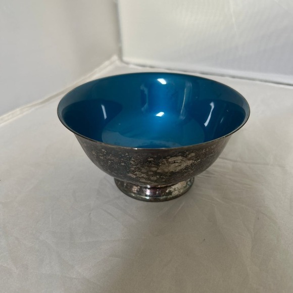 Reed & Barton Other - Vintage Reed & Barton Silver Plated Paul Revere Bowl Turquoise Enamel Interior